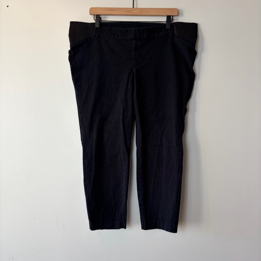 Old Navy Maternity Side Panel Black Pixie Cut Skinny‎ Pants 16